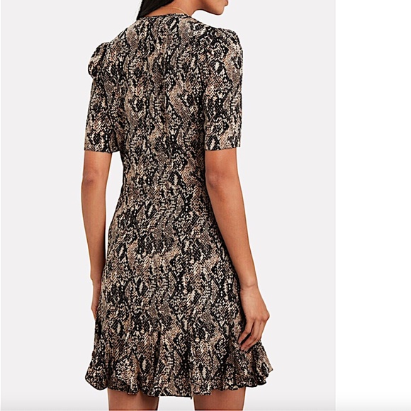 Veronica Beard 'Ried' Python Print Silk Mini-Dress, Black Multi - Picture 3 of 14